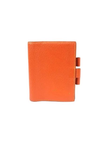 Portefeuille en cuir Hermès Vintage orange