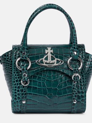 Kožená shopper kabelka Vivienne Westwood zelená