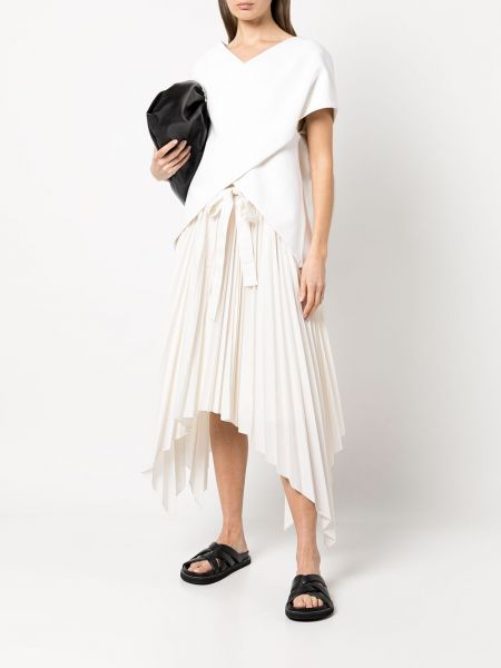 Plisované asymetrické sukně Rosetta Getty bílé