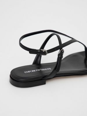 Kožené sandály Emporio Armani černé