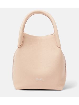Δερμάτινη τσάντα shopper Loro Piana μπεζ