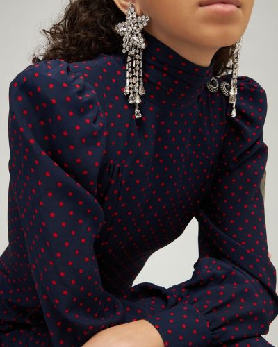 Σκουλαρίκια με κρόσσια με πετραδάκια με μοτίβο αστέρια Alessandra Rich ασημί
