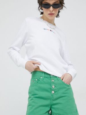 Панталон с висока талия Tommy Jeans зелено