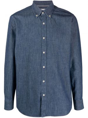 Péřová džínová košile Tintoria Mattei modrá