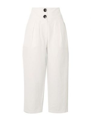 Pantaloni di lino di seta di cotone Nackiyé bianco