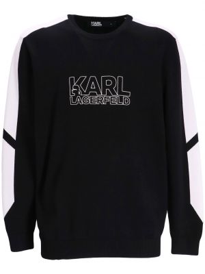 Памучен пуловер с принт Karl Lagerfeld