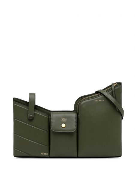 Crossbody kabelka s vreckami Fendi Pre-owned zelená