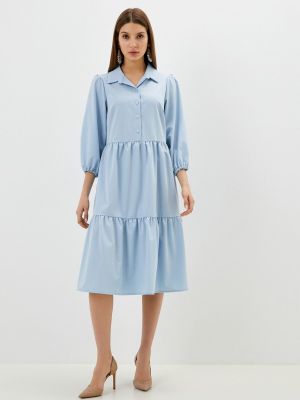 Платье-рубашка Vivostyle голубое