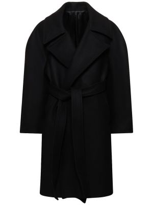 Vlnený kabát Egonlab čierna