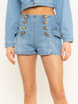 Shorts en jean slim Elisabetta Franchi bleu