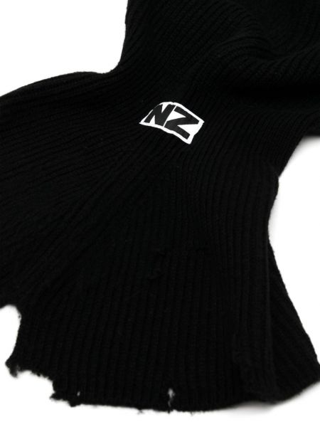 Casquette effet usé en tricot à capuche Natasha Zinko noir