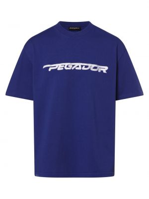 Koszulka bawełniana z nadrukiem oversize Pegador niebieska