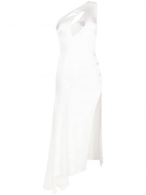 Satenska večerna obleka Concepto bela