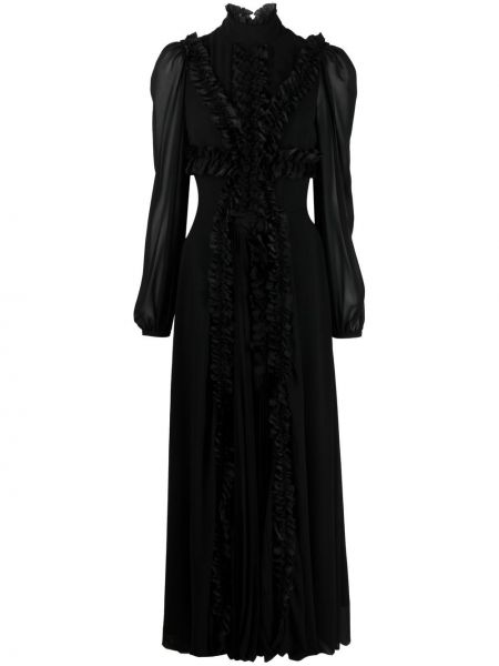 Μάξι φόρεμα με βολάν John Richmond μαύρο