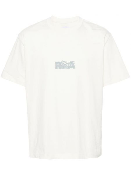 Raštuotas medvilninis marškinėliai Roa balta