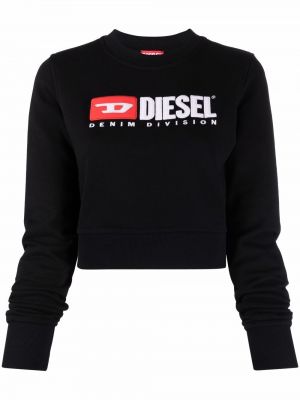 Trykt bomull sweatshirt Diesel svart