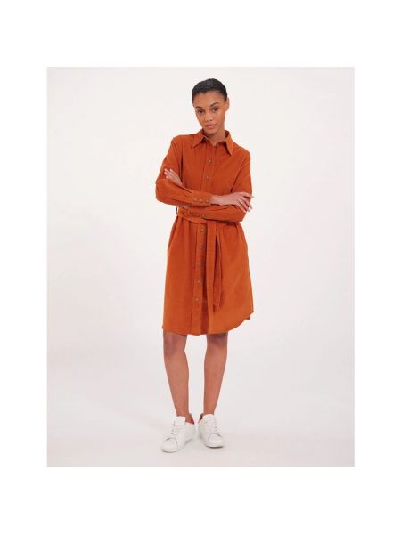 Vestido camisero de terciopelo‏‏‎ Ines De La Fressange Paris naranja