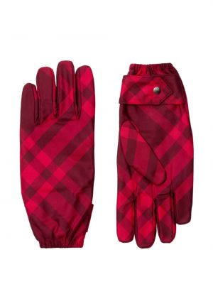 Kostkované rukavice Burberry červené