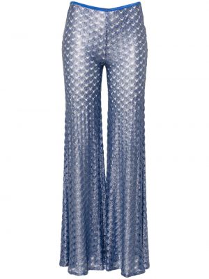 Pantalon large en dentelle Missoni bleu