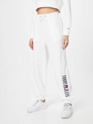 Αθλητικό παντελόνι Tommy Jeans λευκό