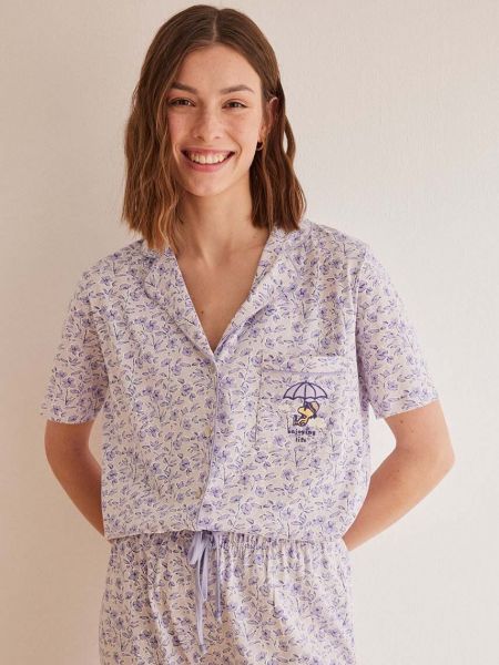 Pamut pizsama Women'secret lila