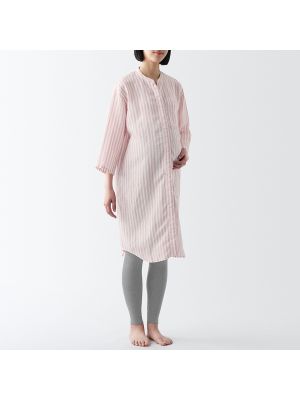 Льняная пижама с коротким рукавом Muji розовая