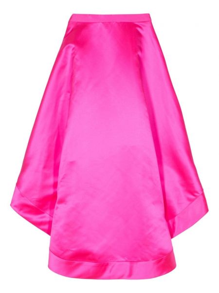 Saténové midi sukně Cynthia Rowley růžové