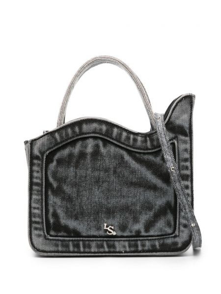 Τσάντα με φθαρμένο εφέ Le Silla μαύρο