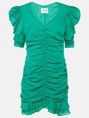 Mini vestido de algodón drapeado Marant Etoile verde