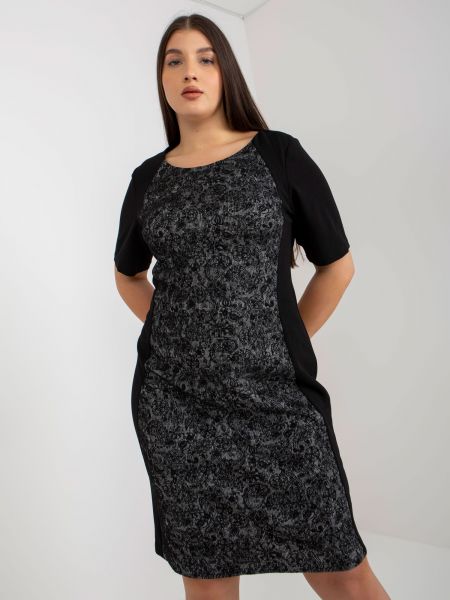 Φόρεμα pencil με κοντό μανίκι Fashionhunters μαύρο