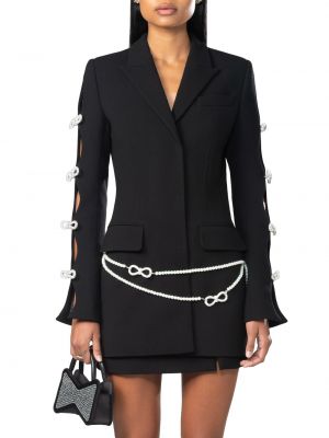 Платье-пиджак с жемчугом Mach & Mach черное
