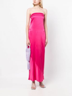 Růžové koktejlové šaty s perlami Cult Gaia
