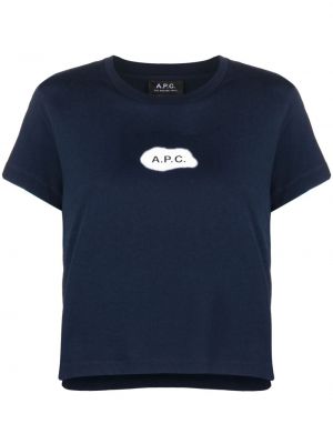 Tričko s potlačou A.p.c. modrá
