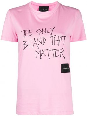 Camiseta con estampado John Richmond rosa