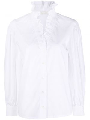 Bavlnená košeľa s volánmi Sandro biela