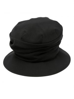 Kapa z draperijo Yohji Yamamoto črna