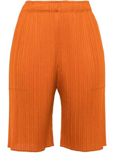 Pantaloni scurți plisate Pleats Please Issey Miyake portocaliu