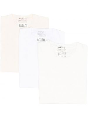 Памучна тениска slim Maison Margiela бяло