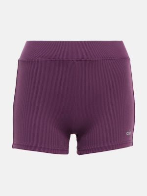 Športne kratke hlače z visokim pasom Alo Yoga vijolična
