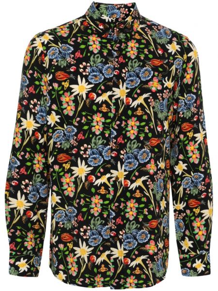 Košulja s cvjetnim printom s printom Vivienne Westwood crna