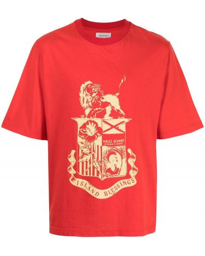 Camiseta con estampado Wales Bonner rojo