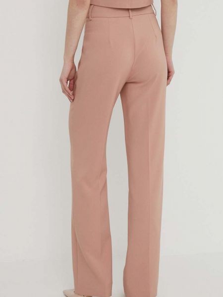 Jednobarevné kalhoty s vysokým pasem s vysokým pasem Artigli růžové
