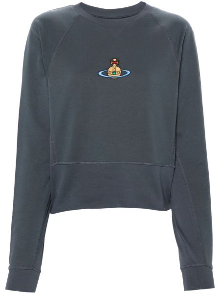 Sweatshirt mit stickerei aus baumwoll Vivienne Westwood grau