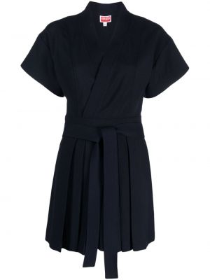 Kleid mit plisseefalten Kenzo blau