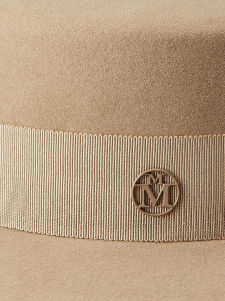 Plstěný čepice Maison Michel hnědý