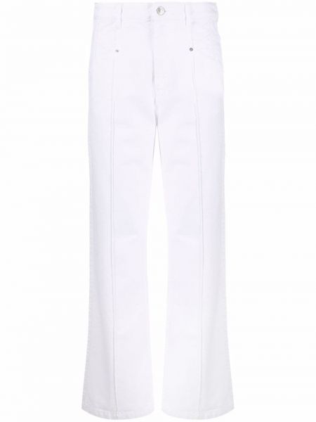 Παντελόνι με ίσιο πόδι Isabel Marant λευκό