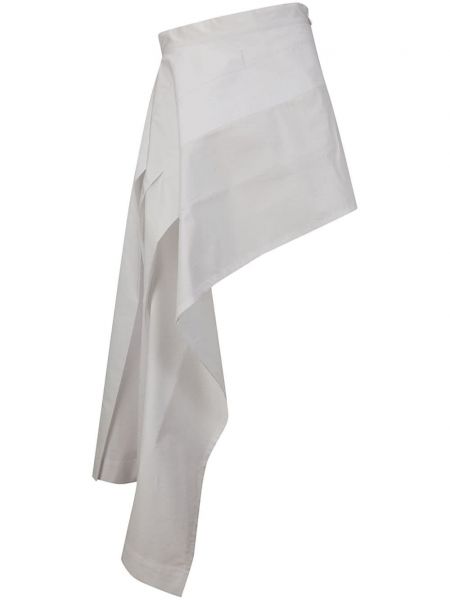Drapiruotas asimetriškas mini sijonas Sportmax balta
