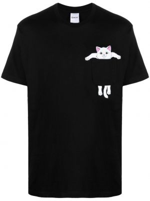 Bavlnené tričko s potlačou Ripndip čierna