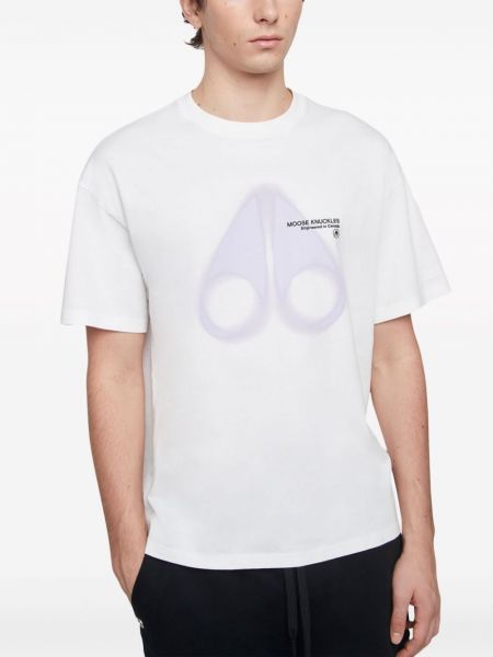 T-shirt à imprimé Moose Knuckles blanc