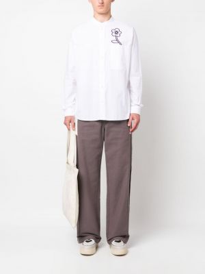 Květinová bavlněná košile Kenzo bílá